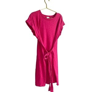J Crew women’s pink cotton belted T-Shirt Dress Size Large. Perfect summer dress